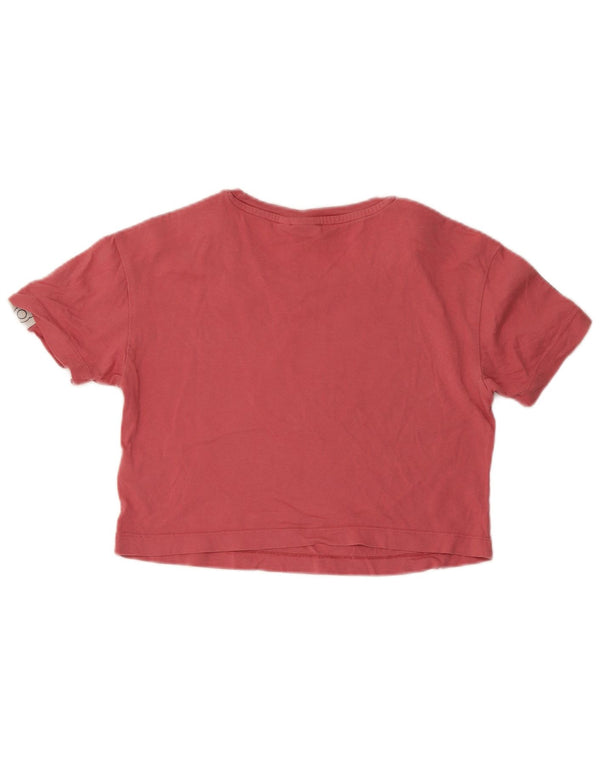 T-shirt grafica corta da donna Adidas UK 6 XS cotone color block rosa