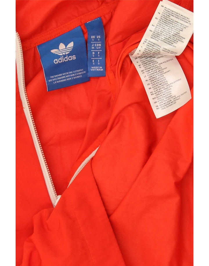 Adidas Giacca antipioggia da uomo con cappuccio pullover UK 36 Small Arancione Poliestere