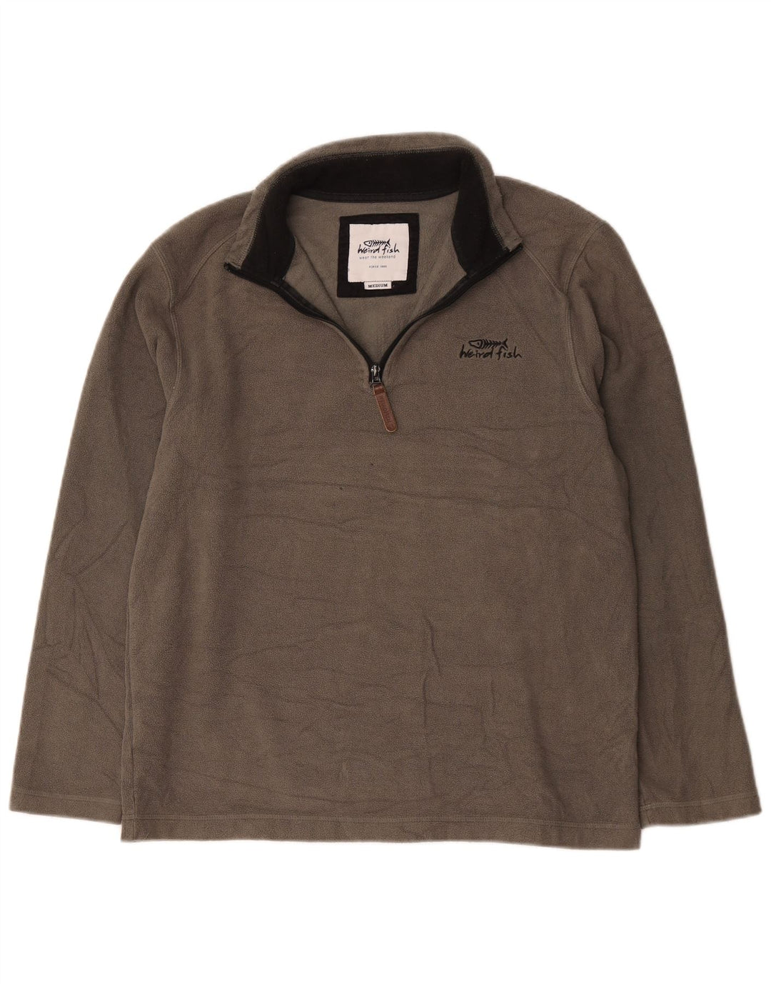 Maglione in pile da uomo con collo con zip Weird Fish Poliestere grigio medio