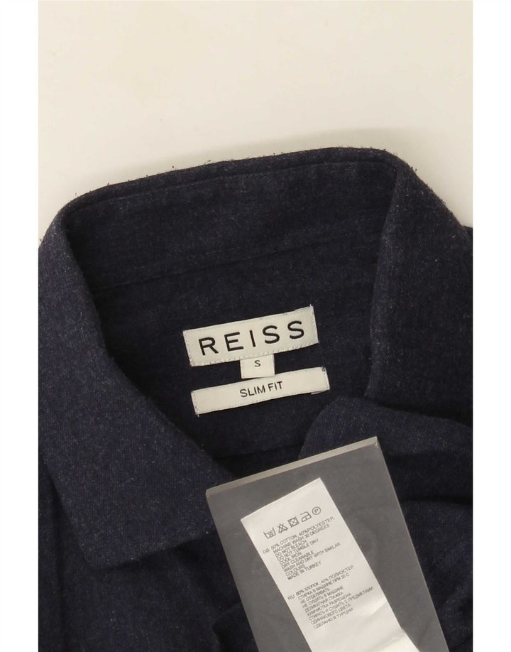 Camicia Reiss da uomo slim fit piccola in cotone blu navy