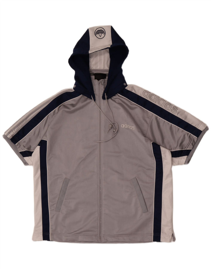 Giacca da tuta grafica da uomo Adidas UK 40/42 Colore grigio medio