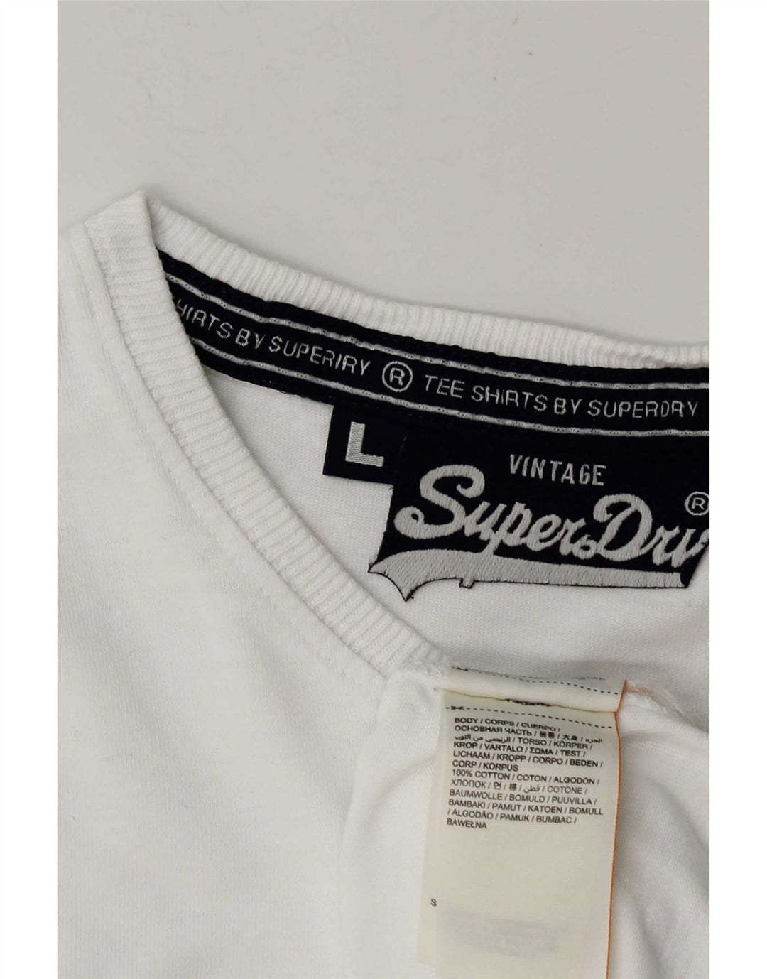 T-shirt da uomo Superdry Top grande in cotone bianco