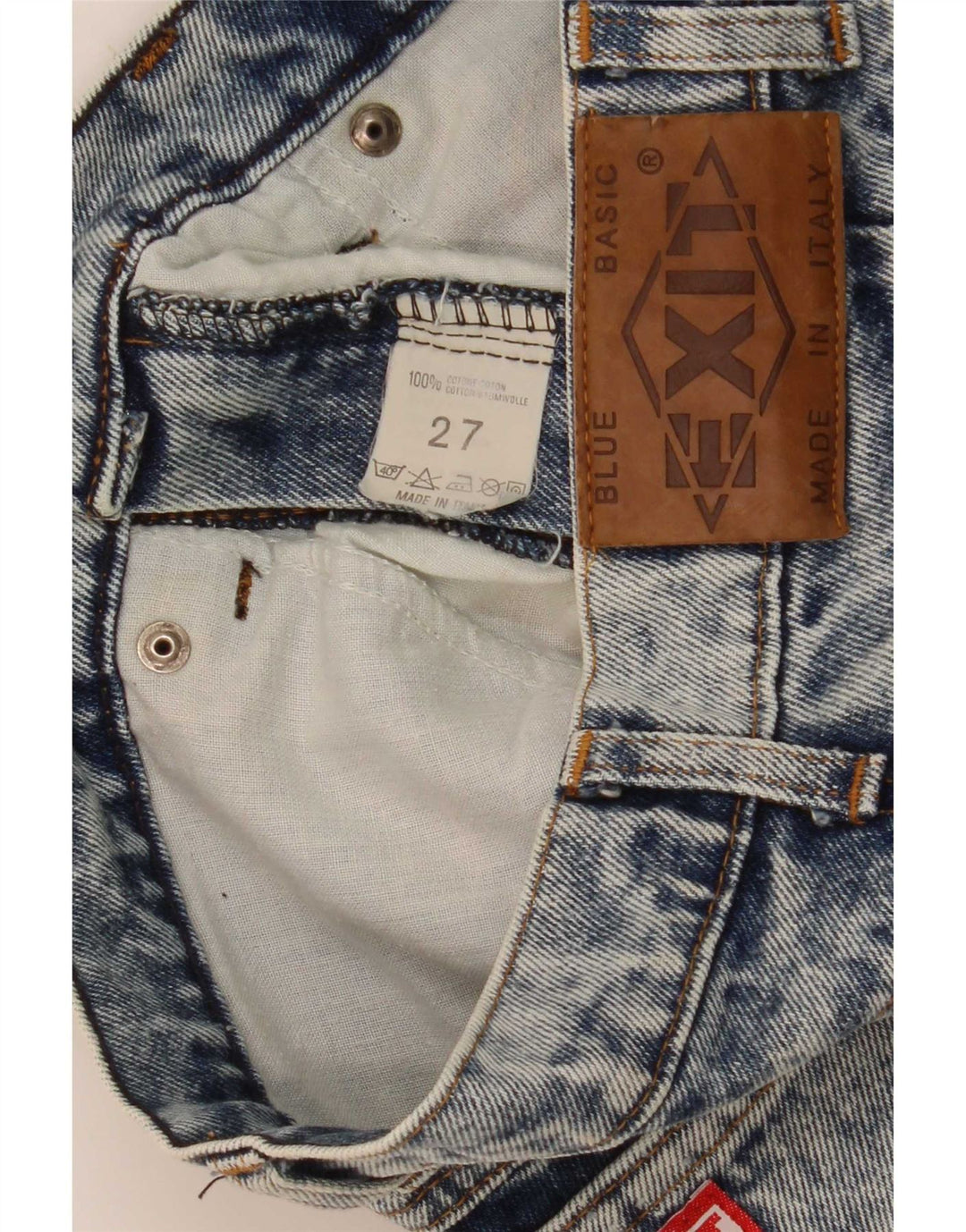 Gonna di jeans vintage da donna W27 piccola in cotone blu