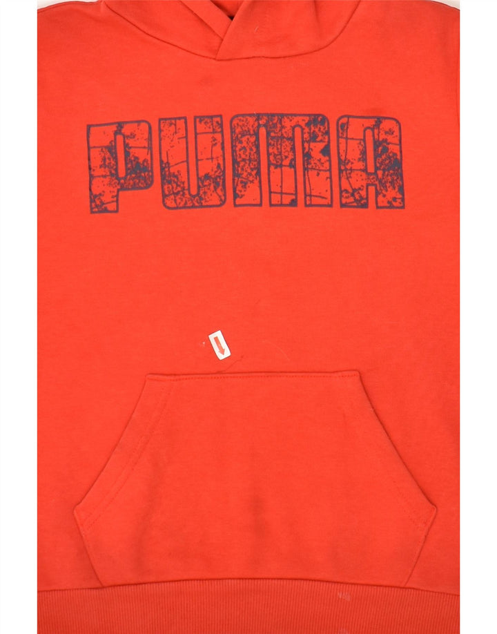 PUMA Boys Graphic Hoodie Jumper 9-10 Years Red Cotton | Vintage Puma | Thrift | Second-Hand Puma | Used Clothing | Messina Hembry 