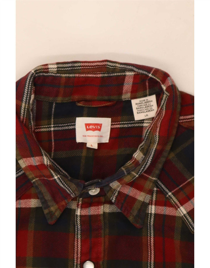Camicia in flanella da uomo Levi's a quadri rossi grandi