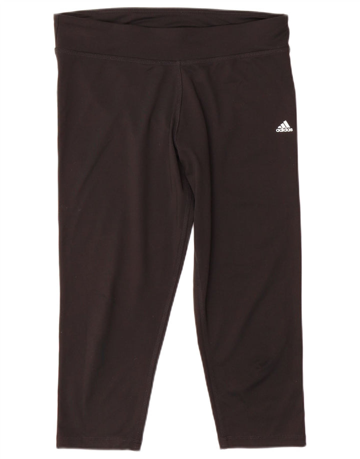 Leggings Adidas Climalite Capri da donna UK 16/18 Large Nero Poliestere