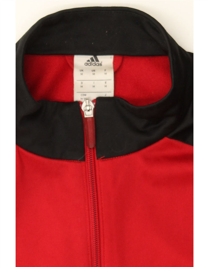 ADIDAS Mens Tracksuit Top Jacket Medium Red Colourblock Polyester Vintage Adidas and Second-Hand Adidas from Messina Hembry 