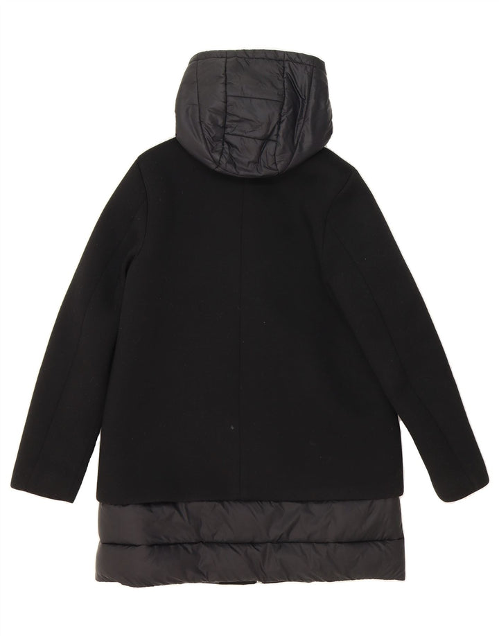 BENETTON Womens Oversized Hooded Padded Coat UK 8 Small  Black Modal Vintage Benetton and Second-Hand Benetton from Messina Hembry 