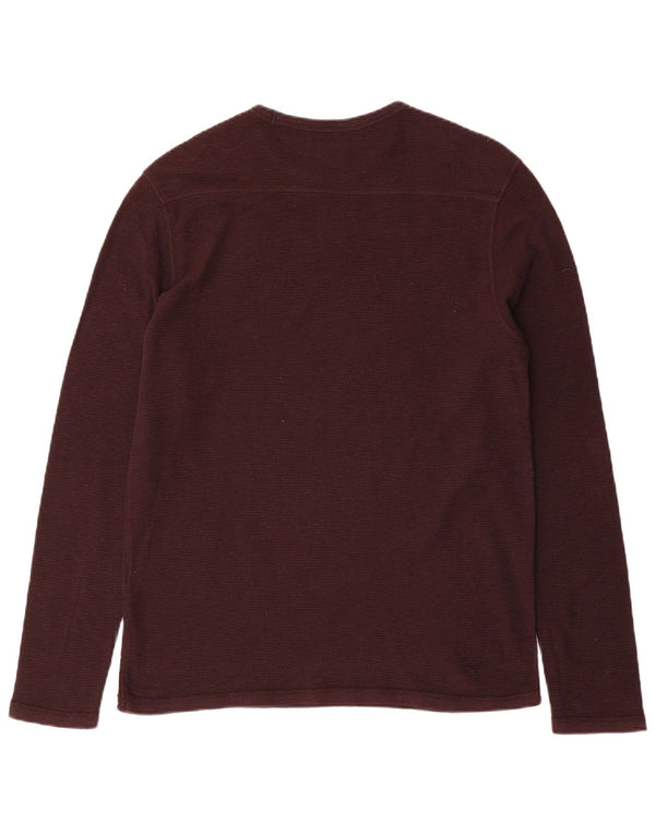 Maglia da uomo a maniche lunghe All Saints in cotone marrone medio