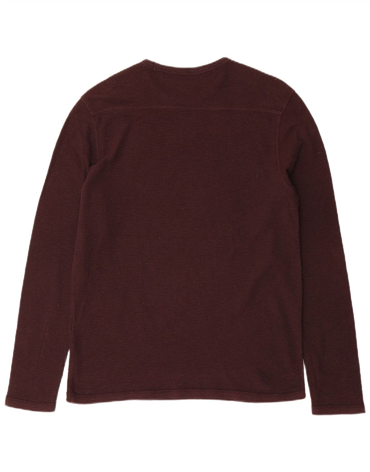 Maglia da uomo a maniche lunghe All Saints in cotone marrone medio