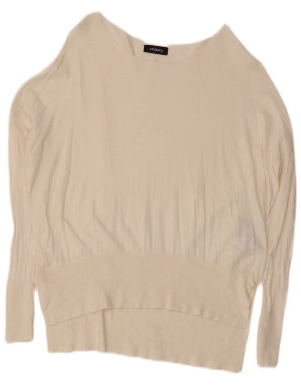 Max & Co. Maglione oversize da donna con scollo a barca UK 10 Small Bianco sporco