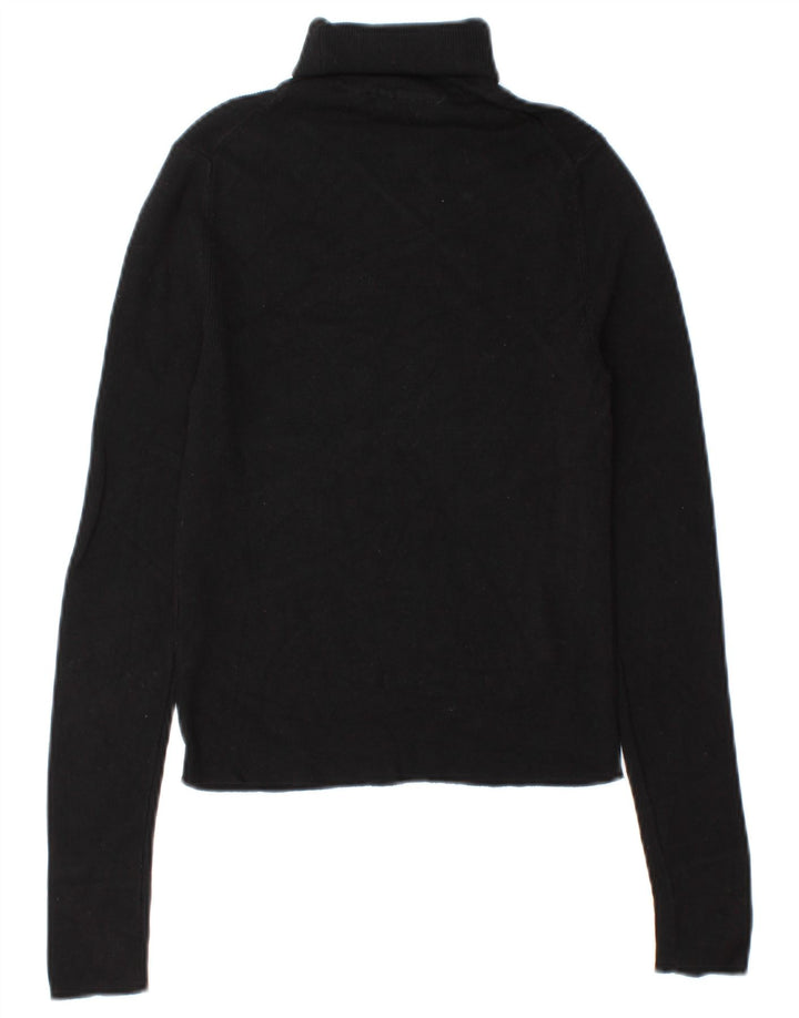 Maglione corto da donna Zara con collo alto UK 12 viscosa nera media