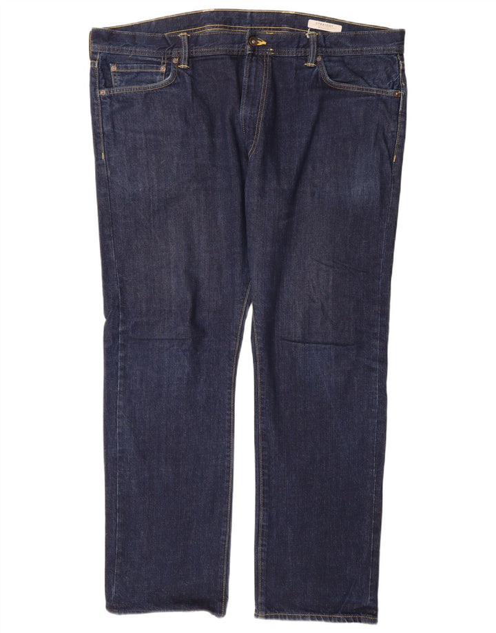Jeans dritti da uomo Marks & Spencer W42 L31 cotone blu navy