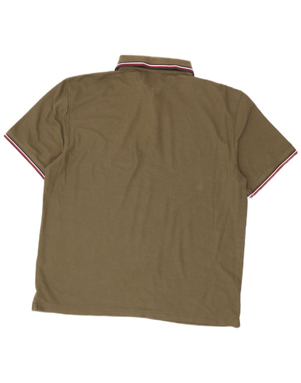 Polo da uomo vestibilità regolare Tommy Hilfiger 2XL cotone kaki