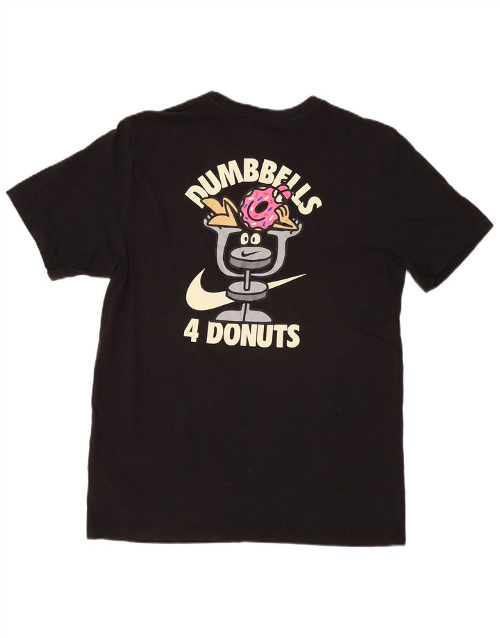 Nike - T-shirt grafica da uomo con manubri e ciambelle, in cotone nero medio