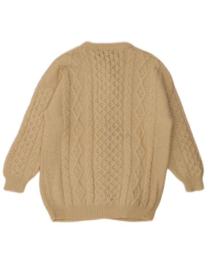 Maglione cardigan da donna vintage UK 14 Beige medio