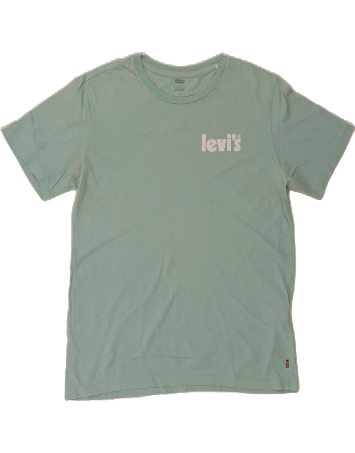 LEVI'S Mens Graphic T-Shirt Top Medium Turquoise Cotton Vintage Levi's and Second-Hand Levi's from Messina Hembry 