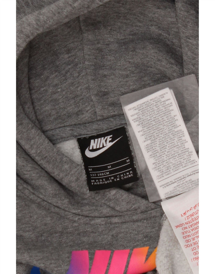 Maglione con cappuccio grafico NIKE per ragazze, 10-11 anni, grigio medio chiazzato