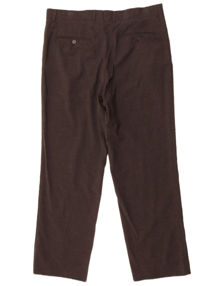 Pantaloni da abito dritti da uomo Zara EU 46 XL W36 L29 Poliestere grigio