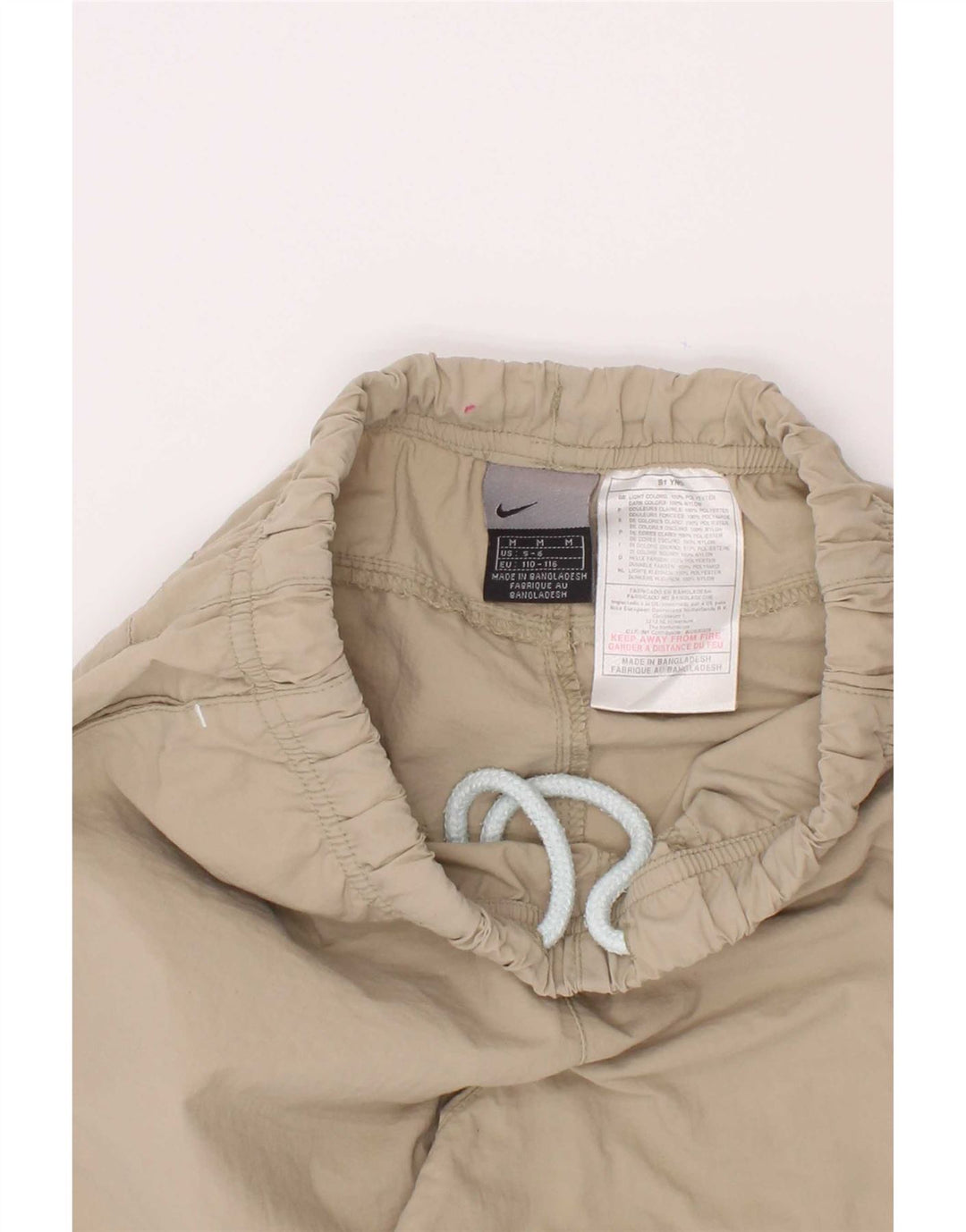 Pantaloni della tuta da ragazzo Nike 5-6 anni in poliestere beige medio