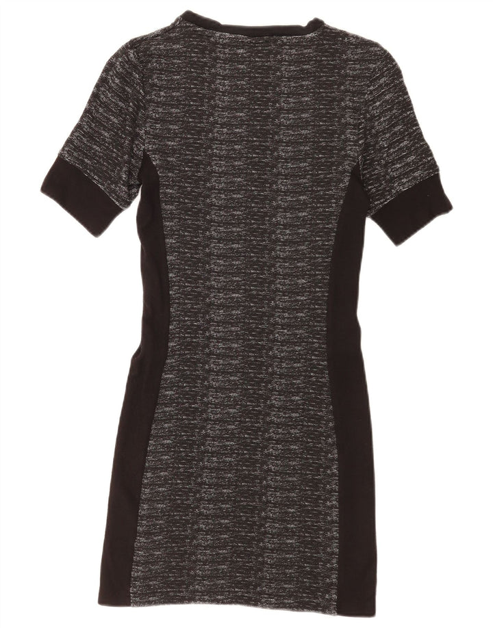 Topshop Abito aderente da donna UK 10 Piccolo poliestere geometrico nero
