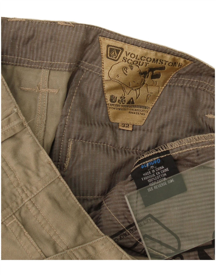 Pantaloni cargo dritti da uomo Volcom W32 L27 cotone kaki