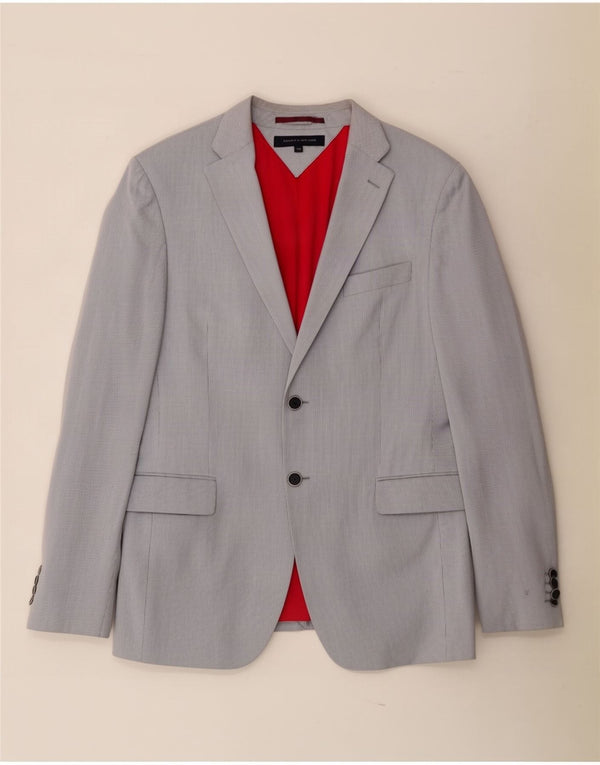 Giacca blazer da uomo a 2 bottoni Tommy Hilfiger IT 50 grande gessato grigio
