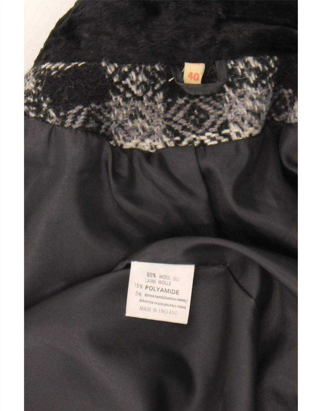 Cappotto doppiopetto oversize da donna vintage EU 40 medio nero geometrico