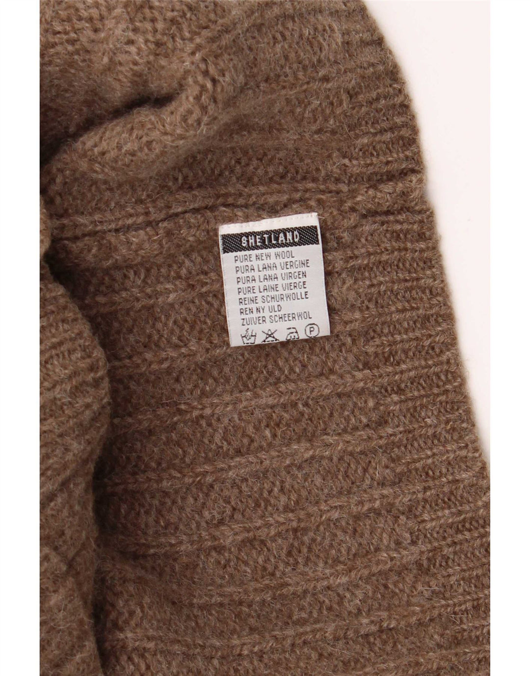 MC Kenzy Maglione cardigan da uomo grande in lana marrone