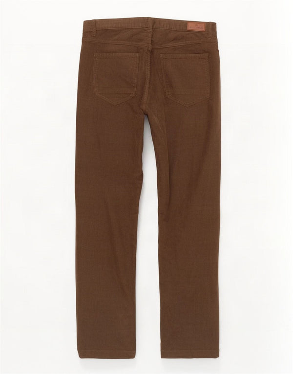 Pantaloni dritti da uomo in velluto a coste Massimo Dutti EU 42 Large W32 L30 Marrone