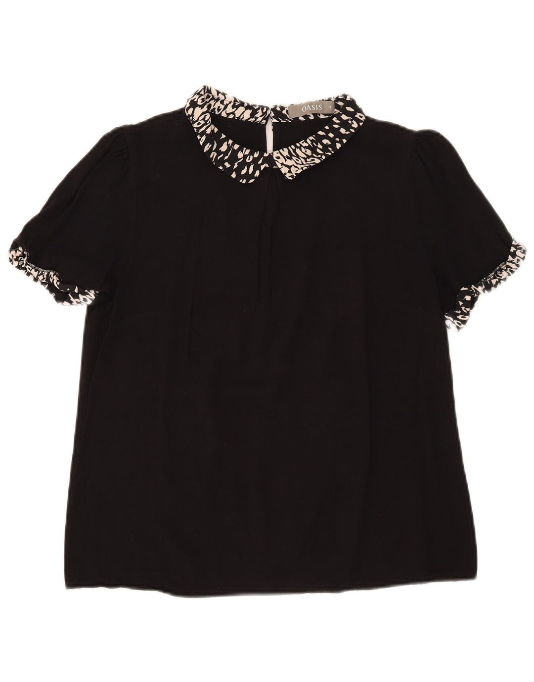 Camicetta da donna Oasis Top UK 12 Media Nero Stampa animalier