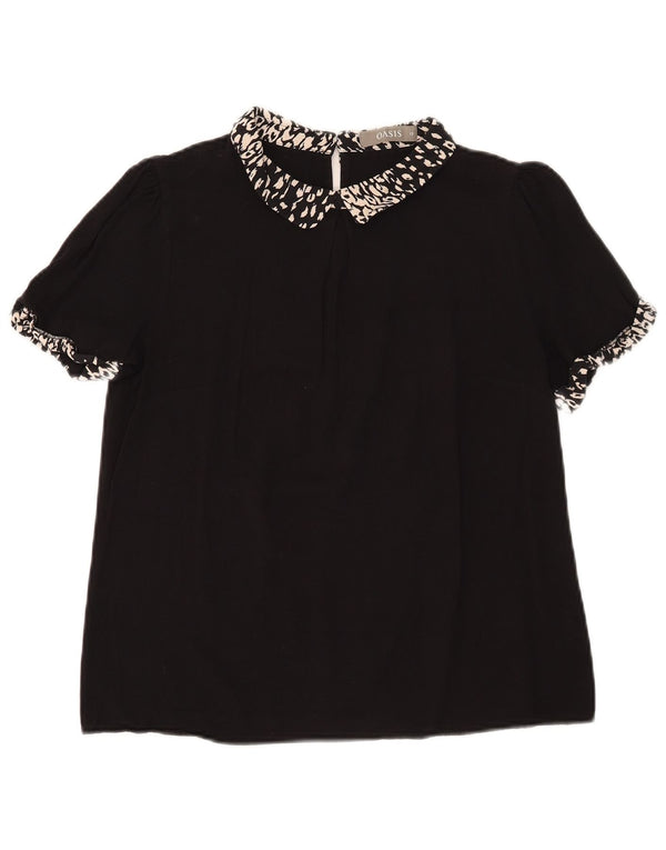 Camicetta da donna Oasis Top UK 12 Media Nero Stampa animalier
