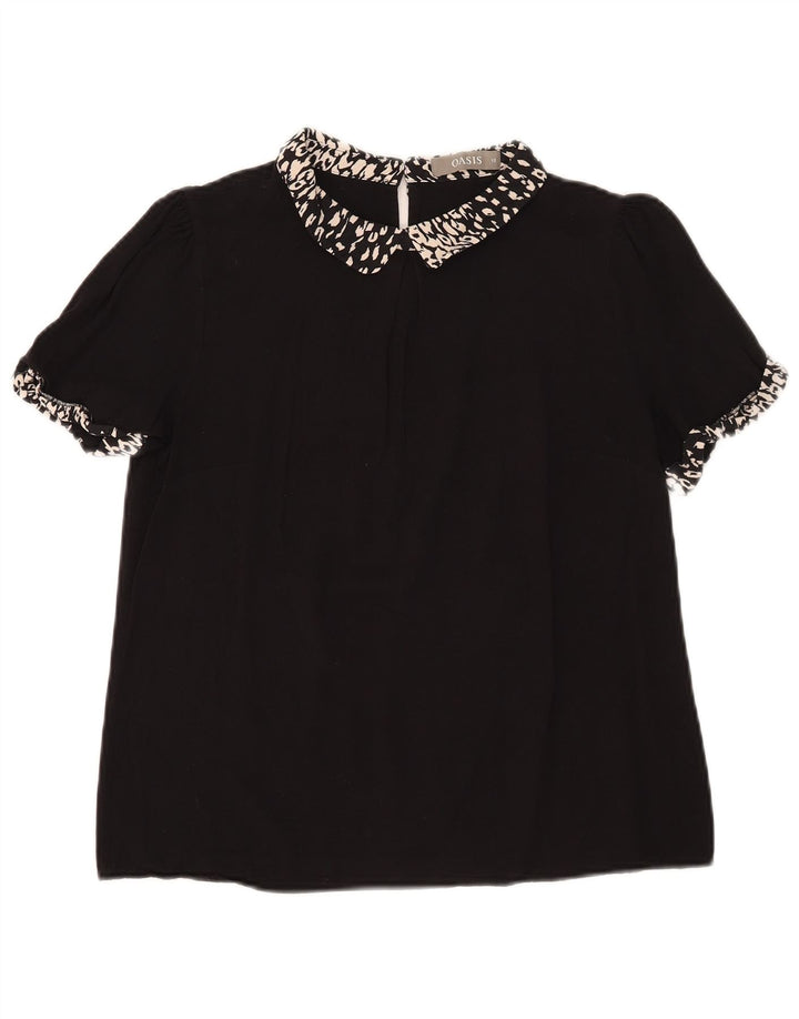 Camicetta da donna Oasis Top UK 12 Media Nero Stampa animalier