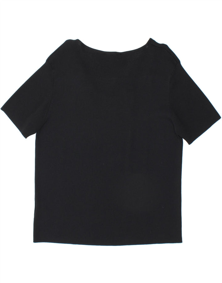 VINTAGE Womens Blouse Top UK 16 Large Black Viscose Vintage Vintage and Second-Hand Vintage from Messina Hembry 