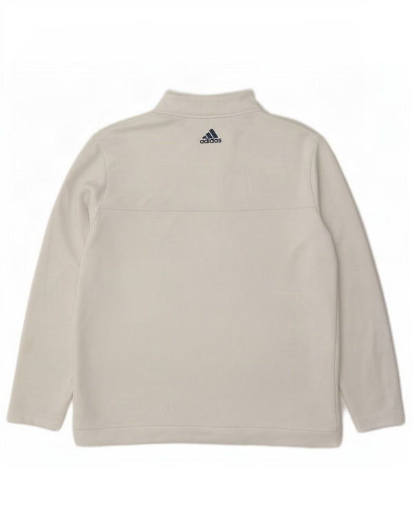 Adidas Uomo Zip Collo Pullover Tuta Top XL Poliestere Bianco
