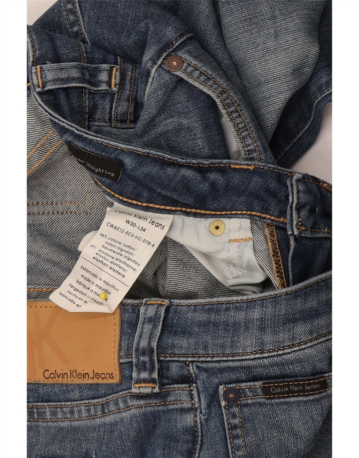 Jeans dritti da donna Calvin Klein W30 L34 cotone blu