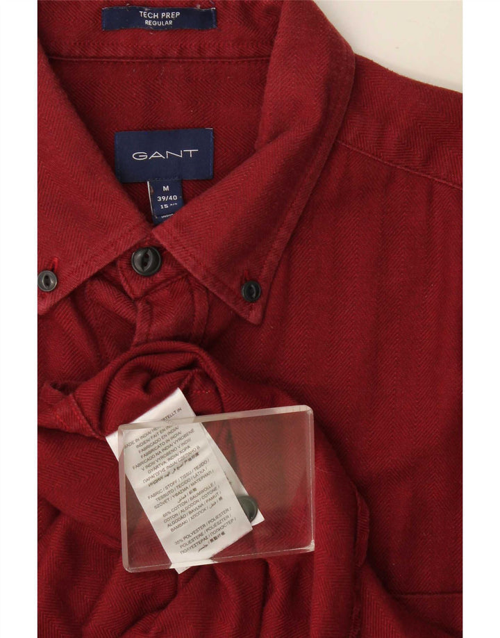 Gant Camicia Regular da Uomo in Cotone Spinato Medio Bordeaux