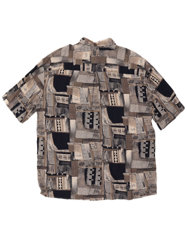 Camicia a maniche corte da uomo VINTAGE taglia 46 2XL Patchwork grigio