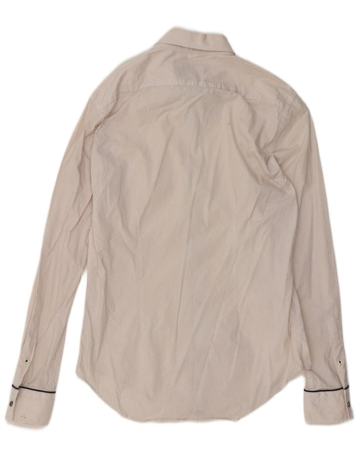Camicia Zara da uomo slim fit in cotone maculato bianco medio