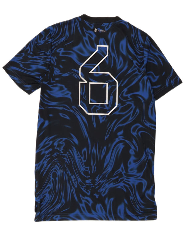 Adidas Boys Aeroready Graphic T-Shirt Top 13-14 Years Blue Tie Dye