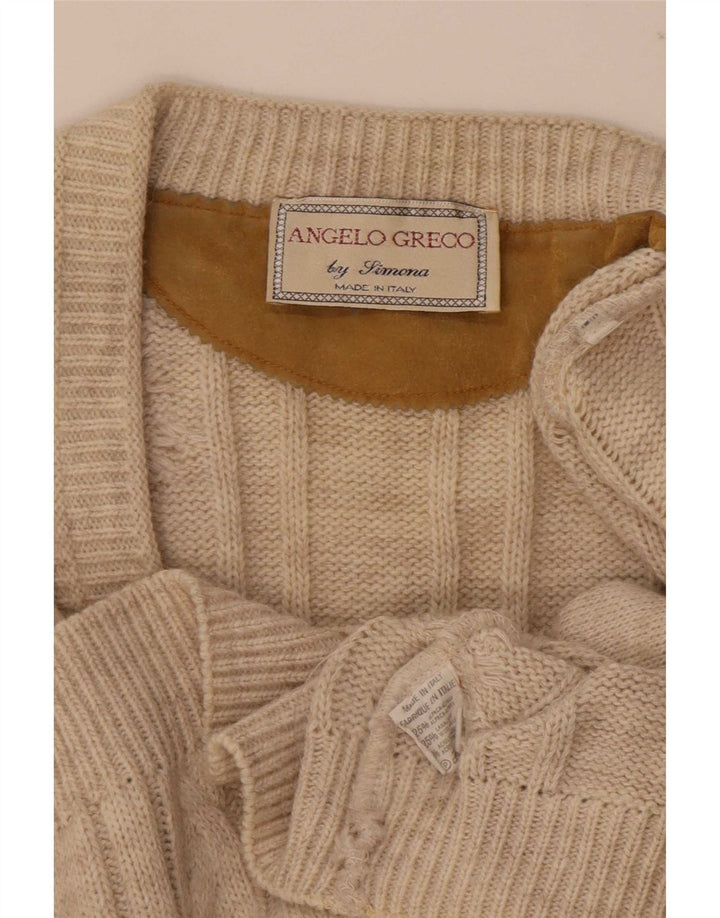 Maglione cardigan da uomo Angelo Greco IT 48 Lana di alpaca beige medio