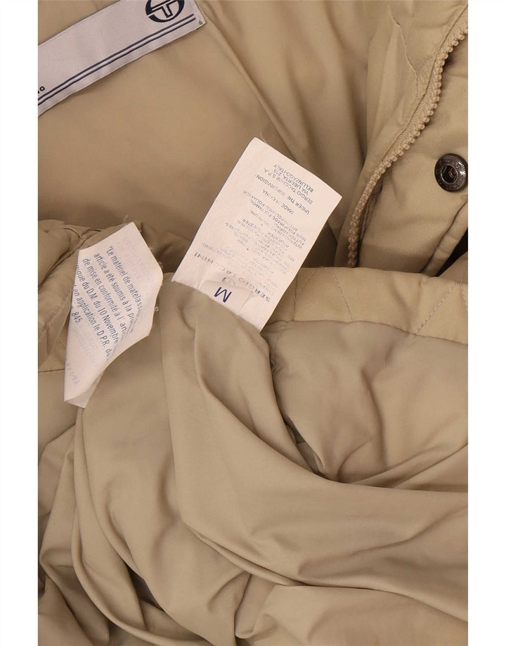 Giacca trapuntata con cappuccio da uomo Sergio Tacchini UK 38 Poliestere beige medio