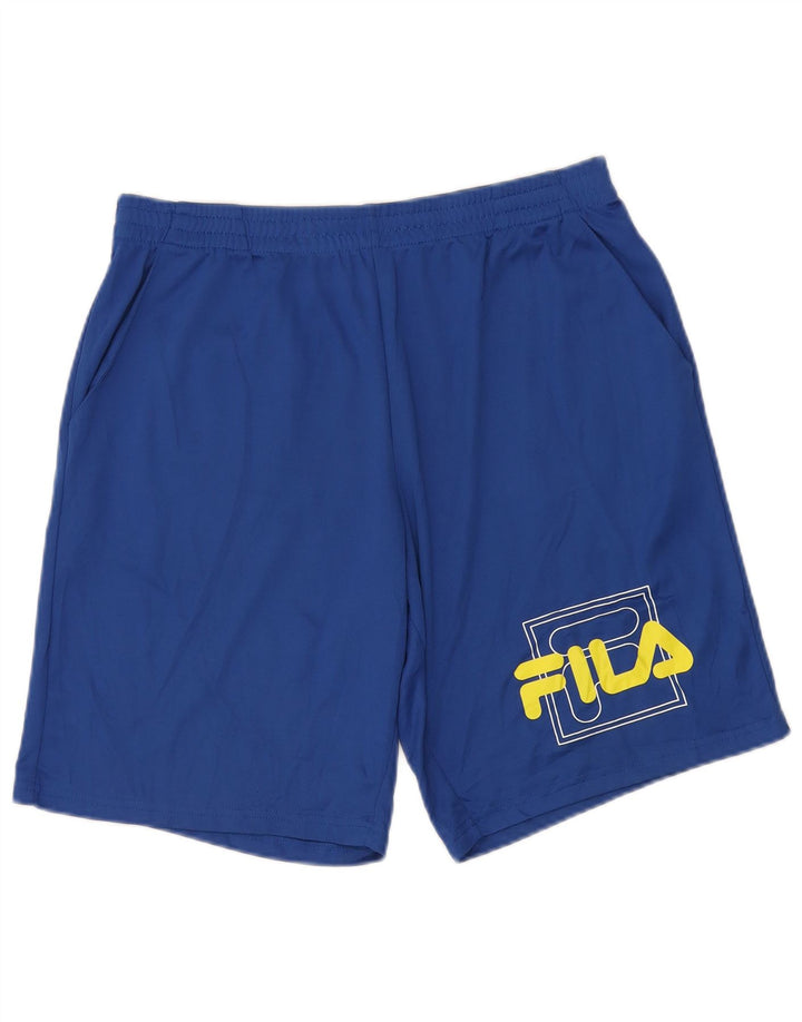 Pantaloncini sportivi grafici da uomo FILA grandi in poliestere blu