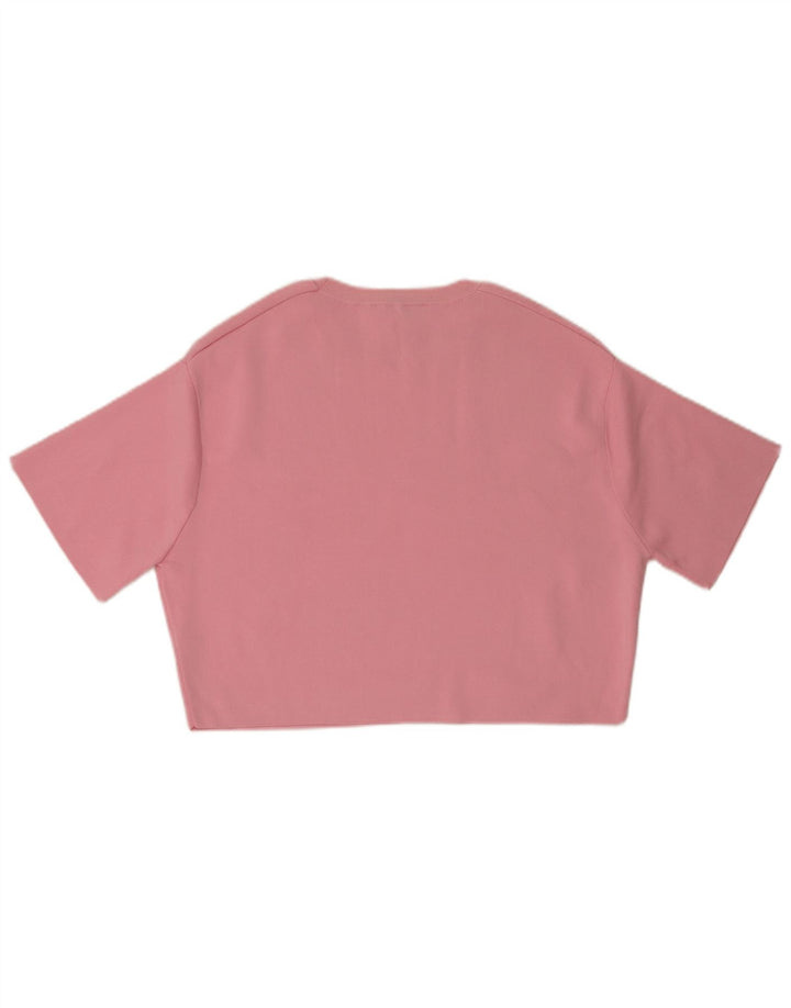 Top corto da donna Zara UK 14 nylon rosa medio
