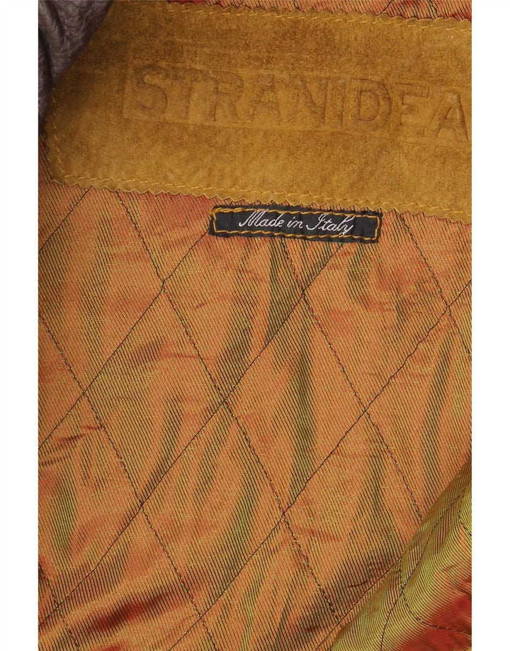 Montgomery vintage da uomo in pelle scamosciata IT 52 XL in pelle beige