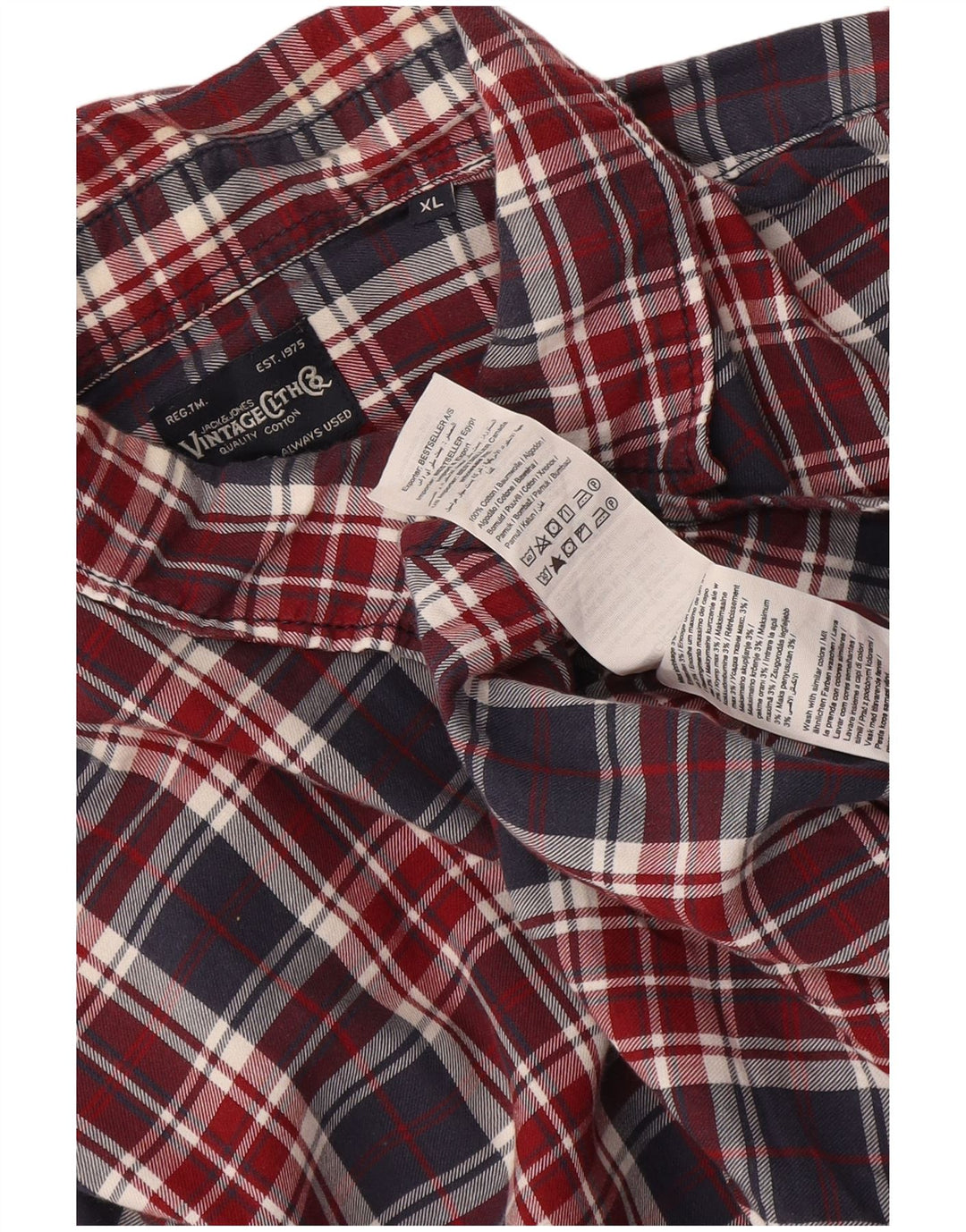 Camicia da uomo in flanella Jack & Jones XL in cotone a quadri multicolore