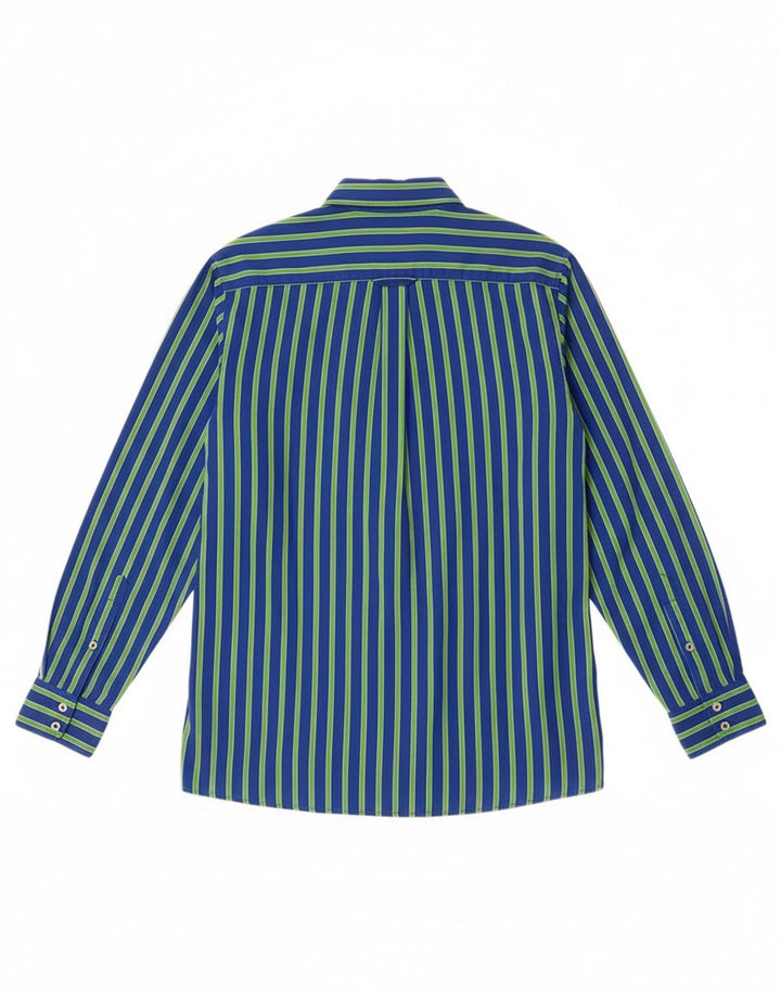 Crew Clothing Camicia da uomo su misura in cotone gessato blu medio