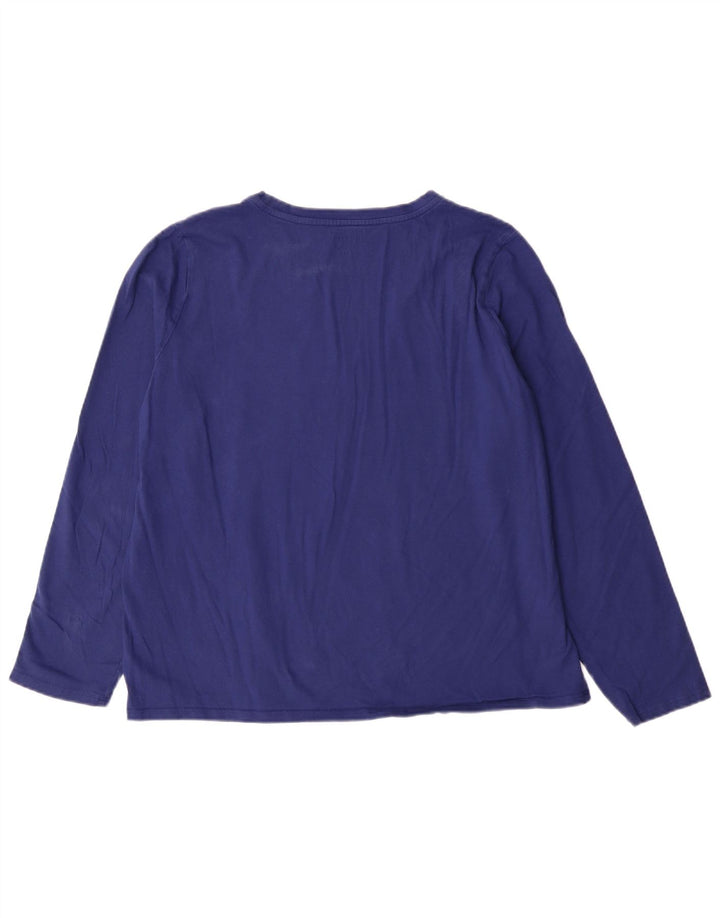 L.L.Bean Top grafico da donna a maniche lunghe UK 16 Large Blu