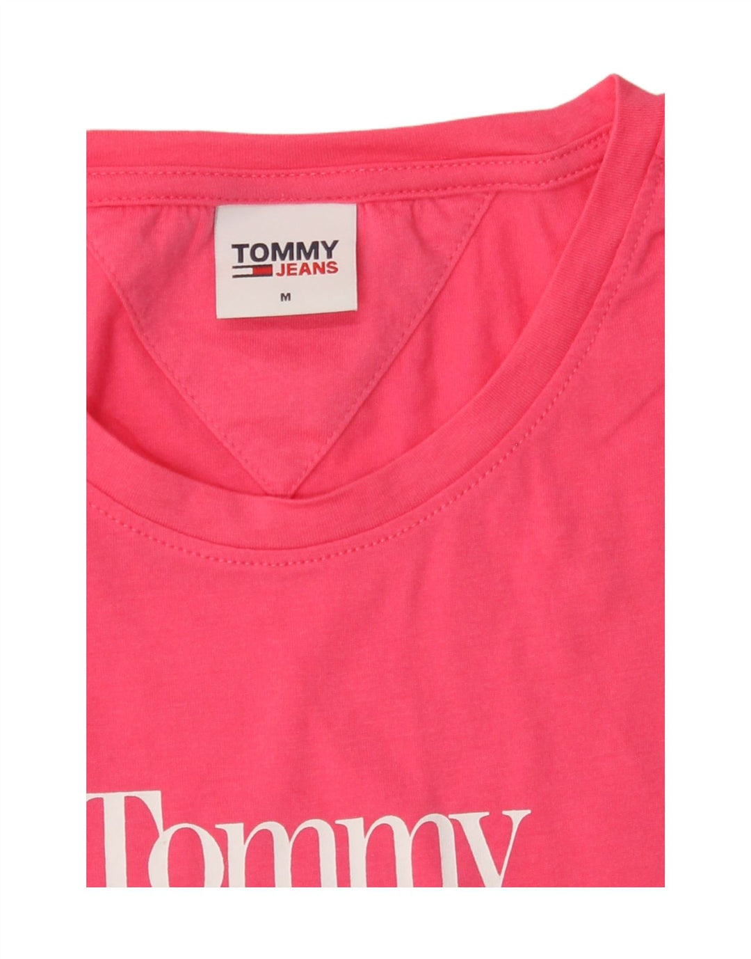 TOMMY HILFIGER Womens Graphic T-Shirt Top UK 12 Medium Pink Vintage Tommy Hilfiger and Second-Hand Tommy Hilfiger from Messina Hembry 