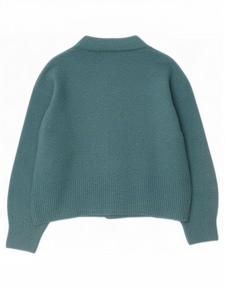 Maglione cardigan da donna Marks & Spencer UK 14 Cotone blu medio